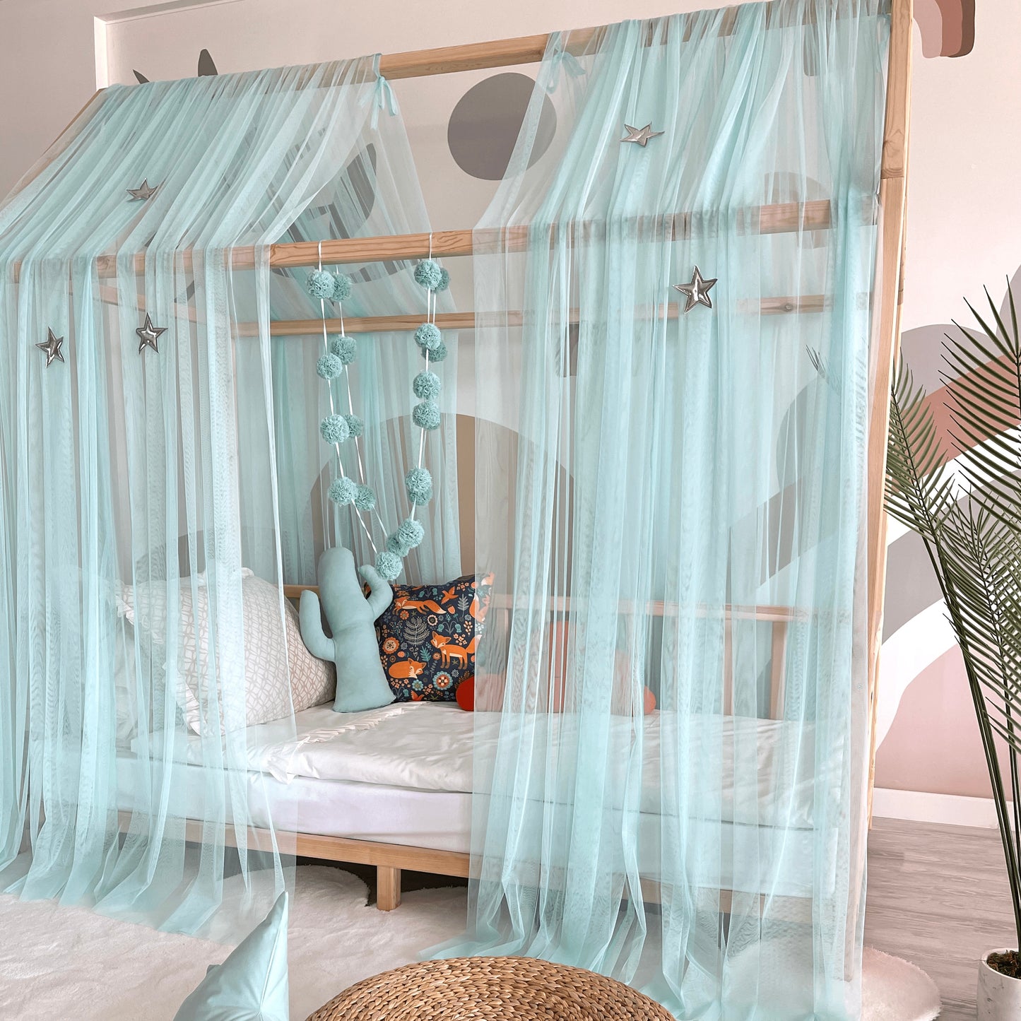 house bed - canopy mint green