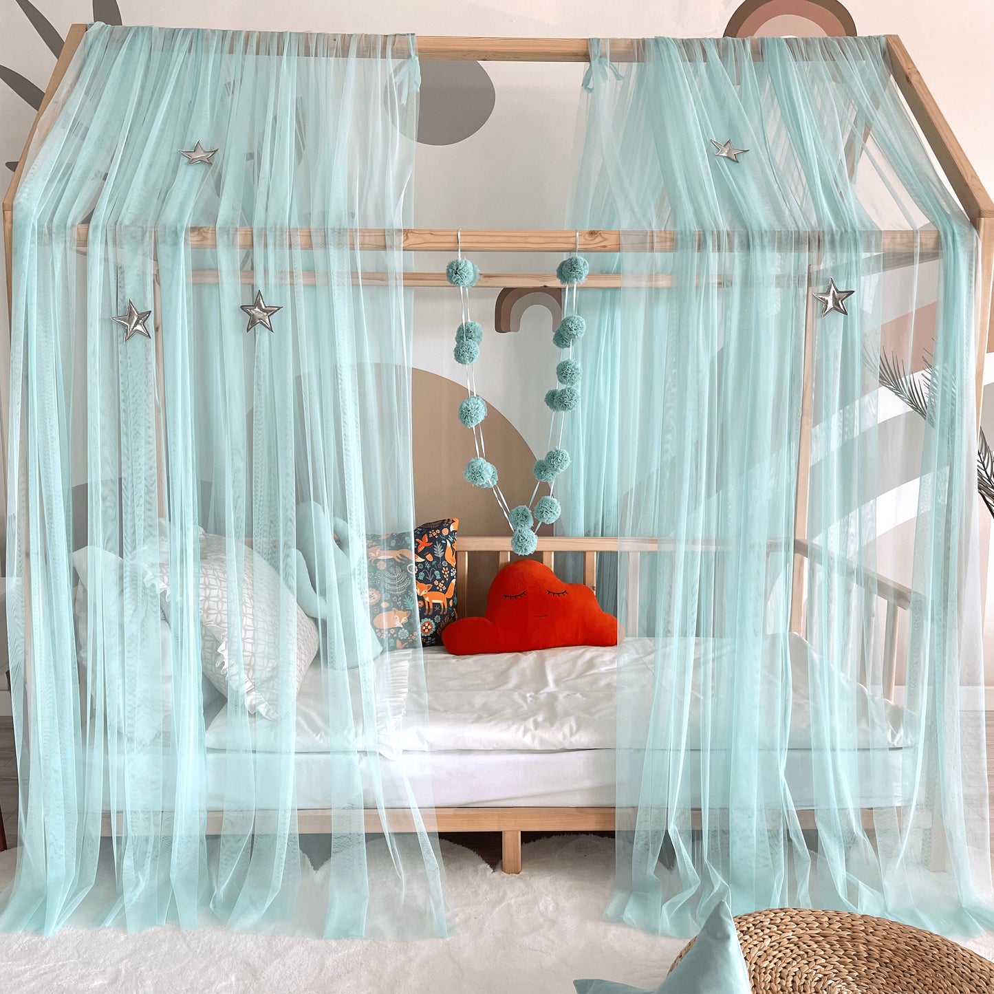 house bed - canopy mint green