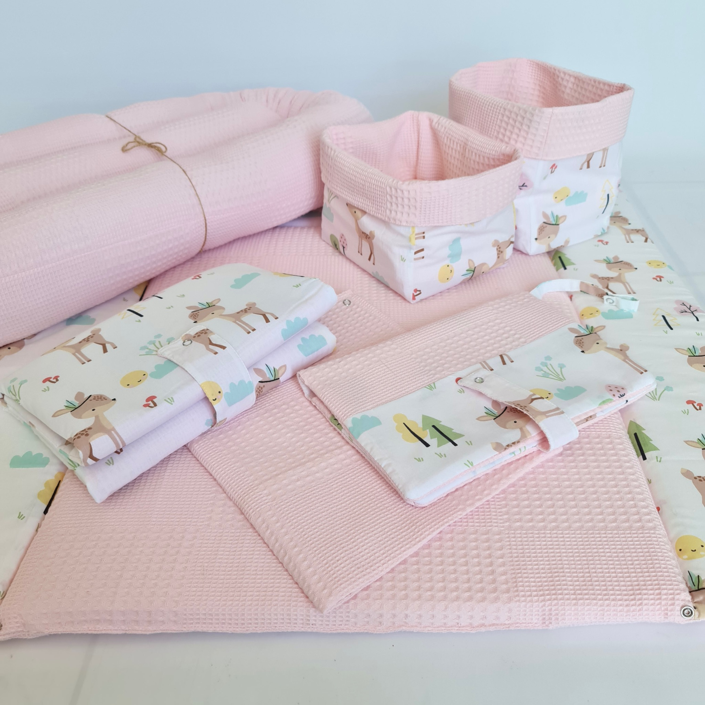 changing mat pink deer