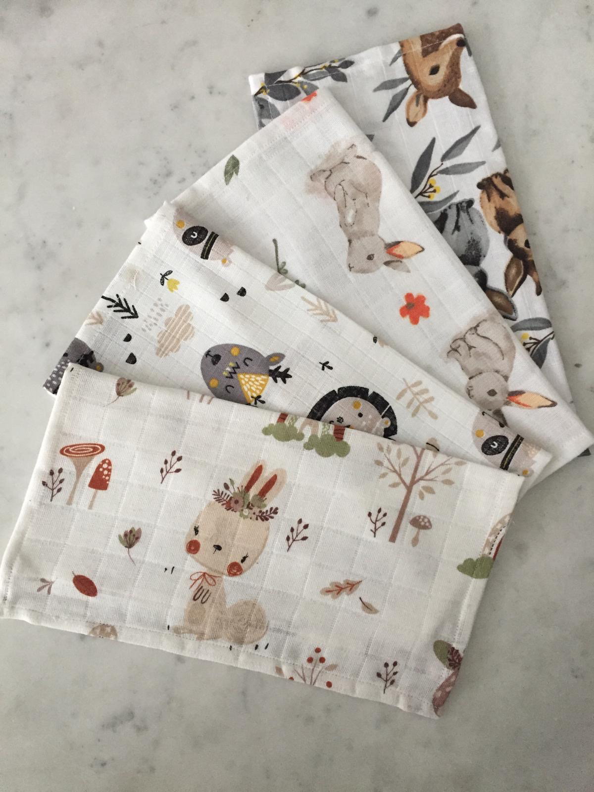 Muslin Burp Cloths 4 Pieces