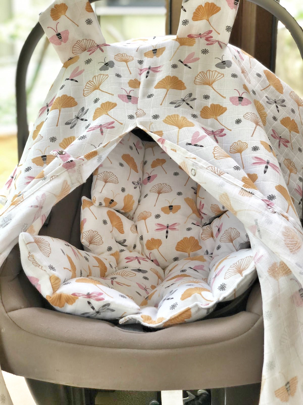 Baby Car Seat Set Orange Blossoms