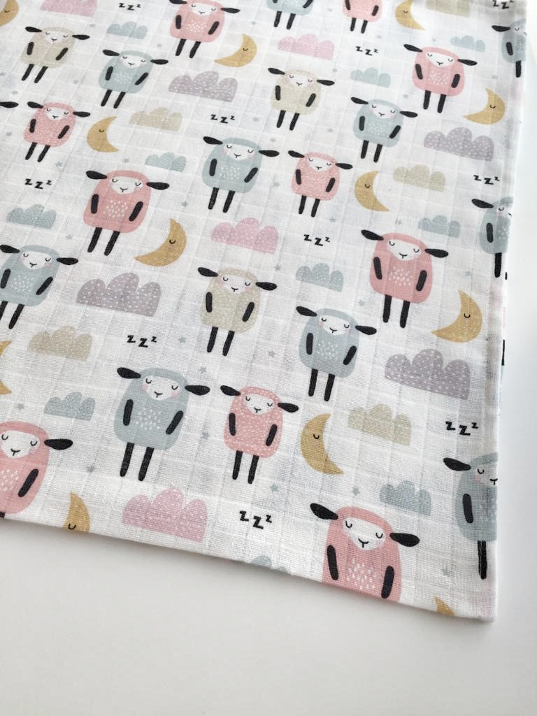 XL muslin cloth colorful sheep