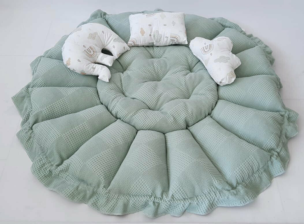 2in1 play mat / baby nest green rainbow