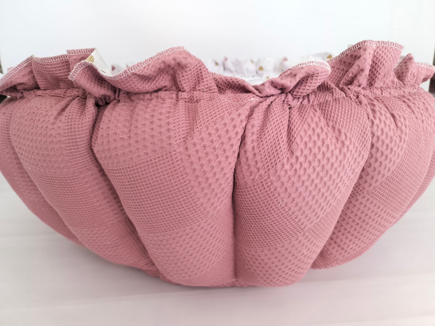 2in1 Spielmatte / Babynest dunkel altrosa Weidenkätzchen