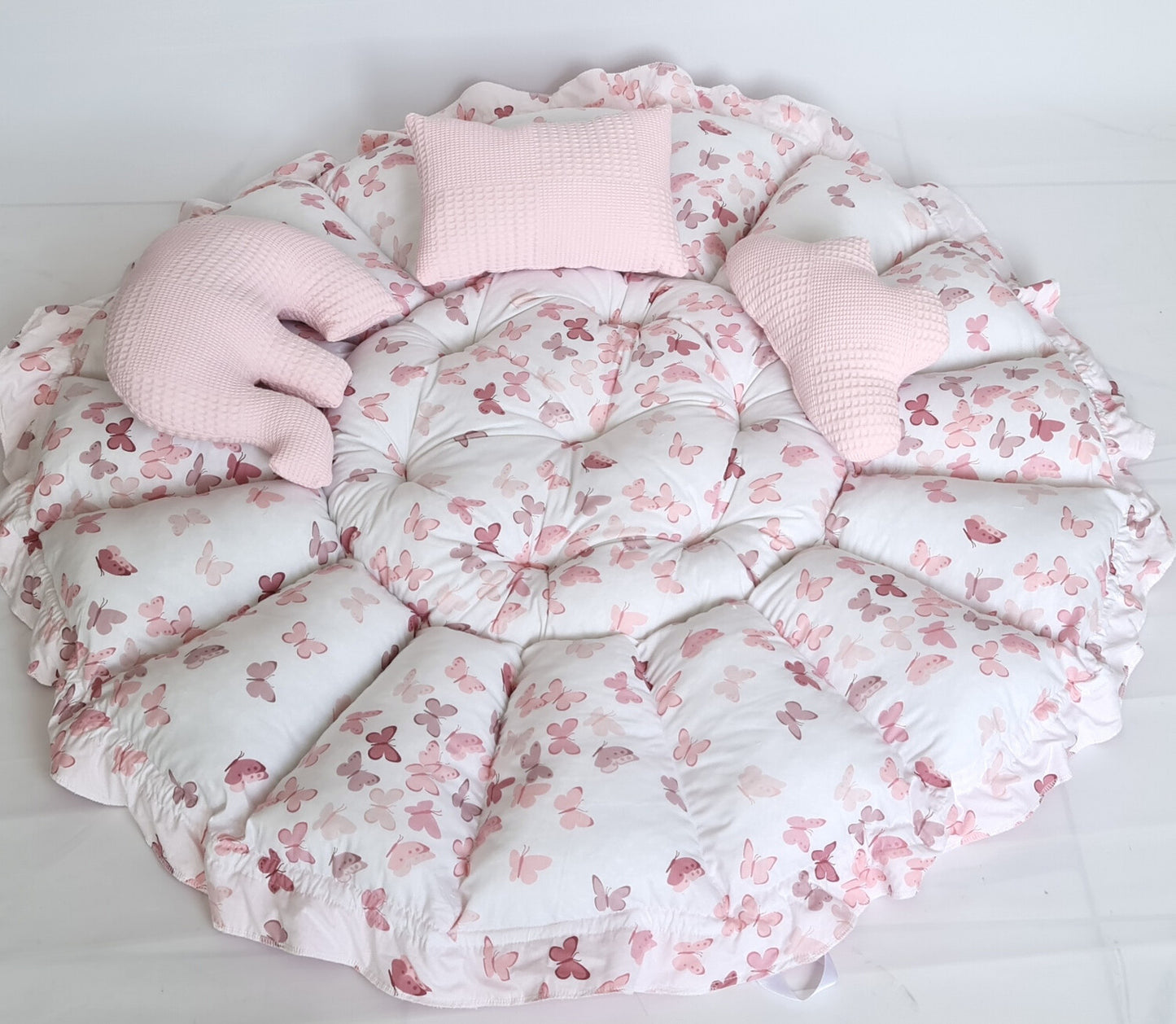 2in1 play mat / baby nest pink butterflies