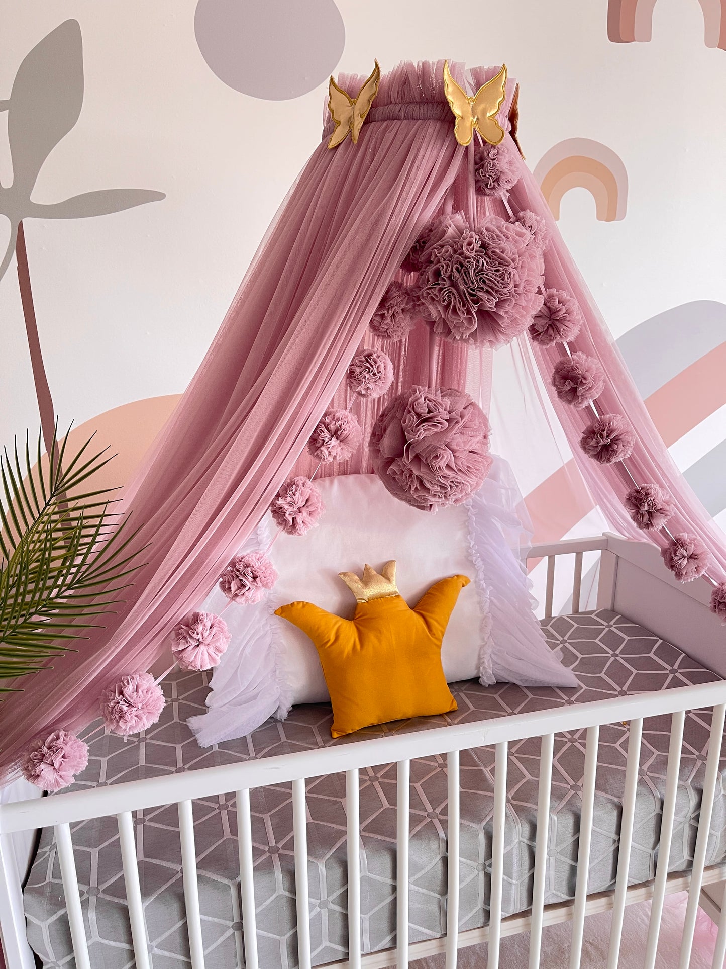 bed canopy old pink