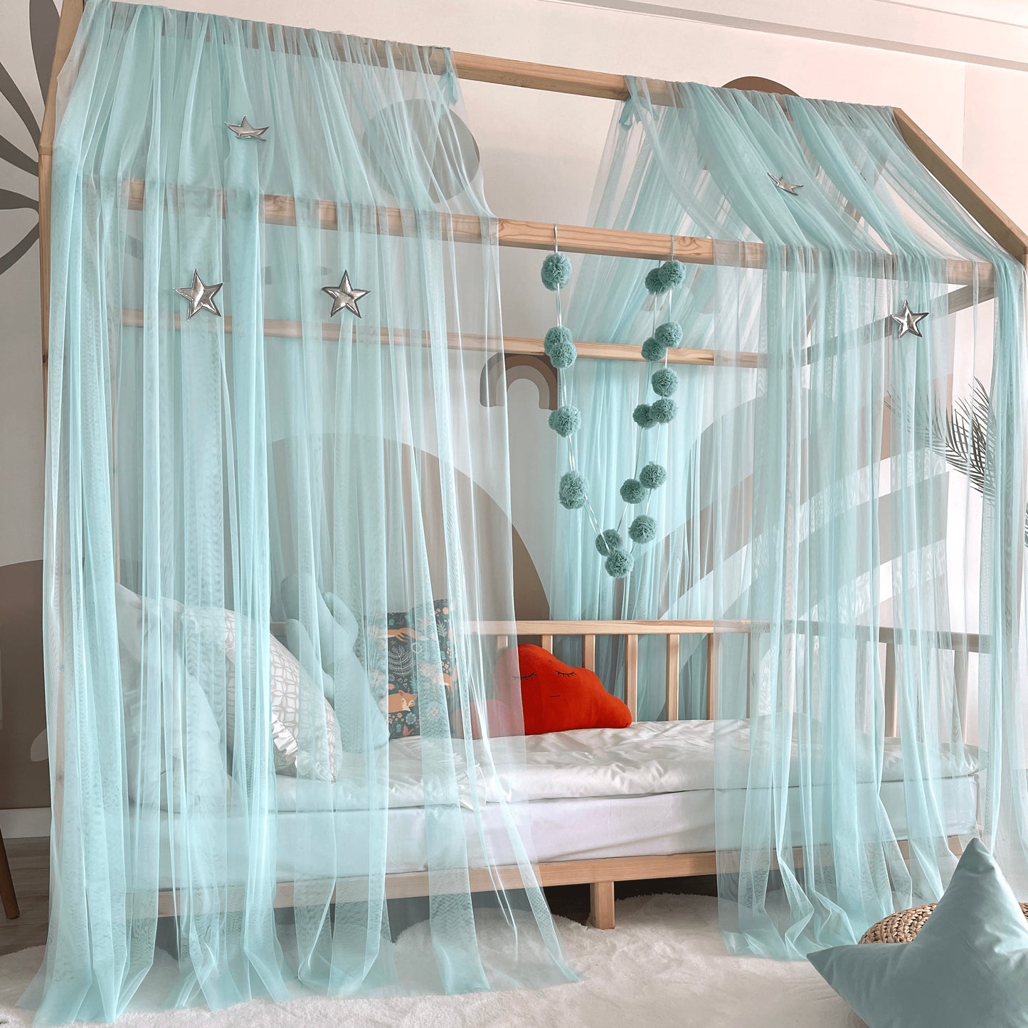 house bed - canopy mint green