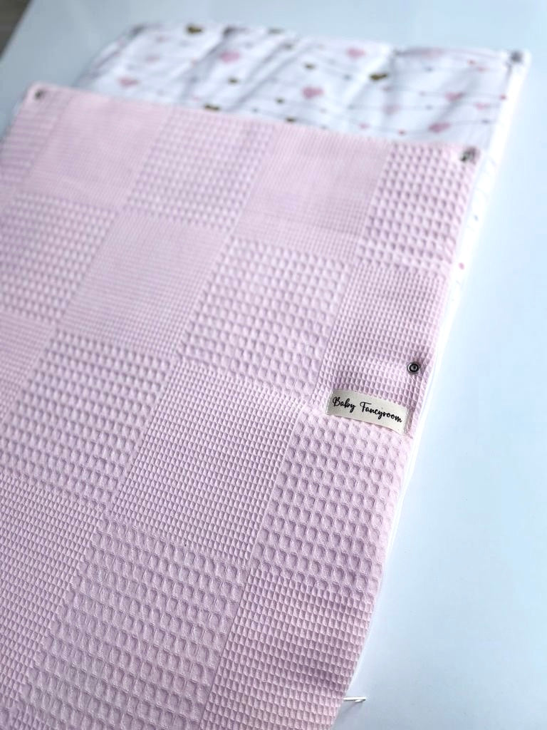 2in1 wrap for baby car seat / baby sleeping bag pink hearts