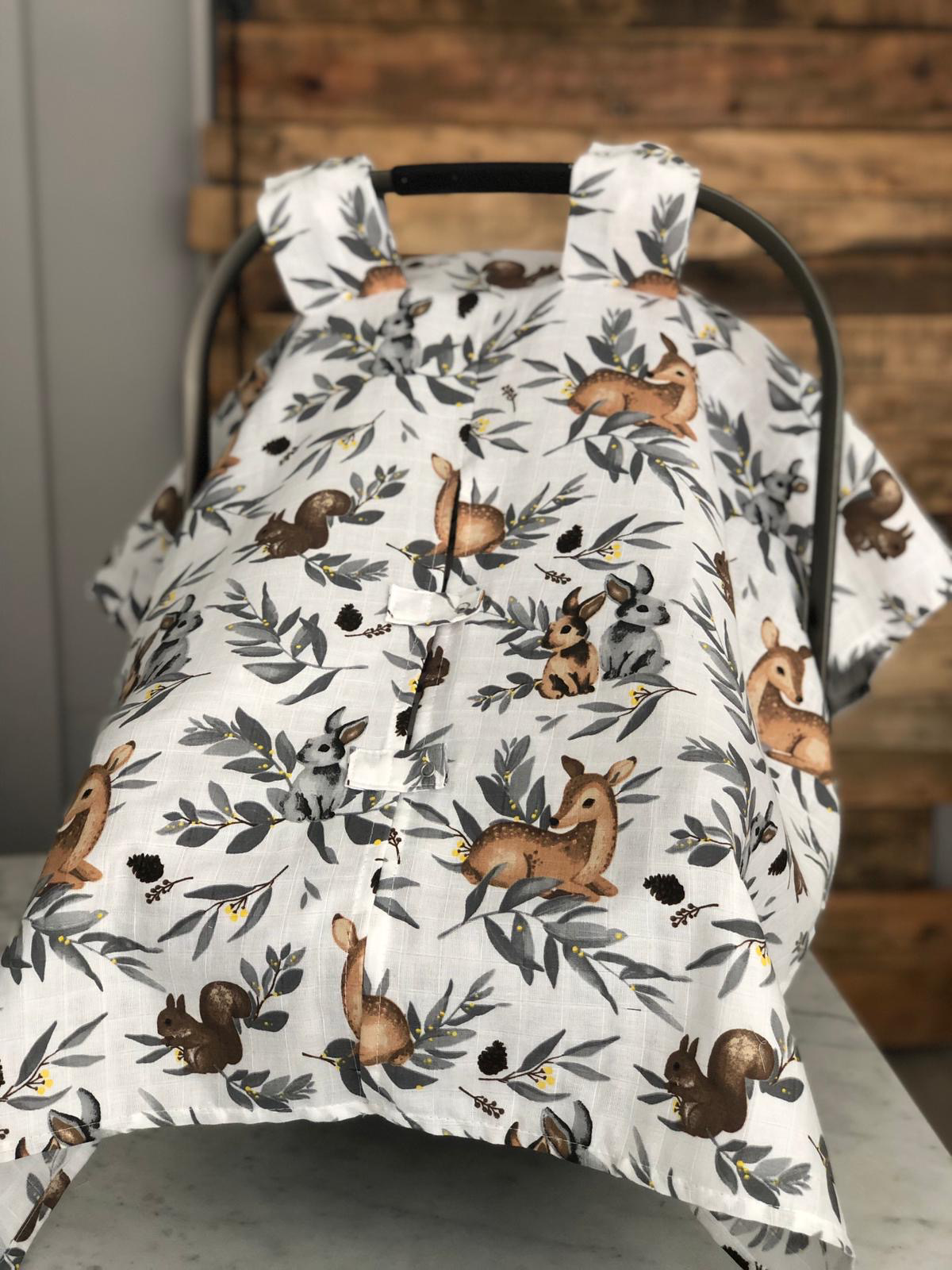 Baby Car Seat Set Brown Deer