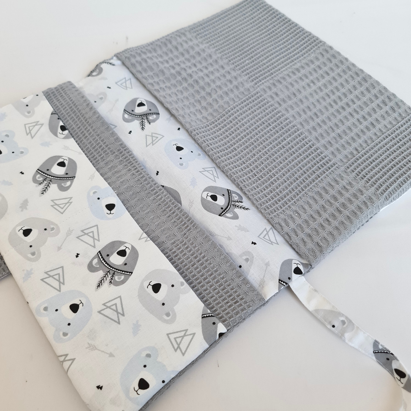 diaper bag classic gray blue bears