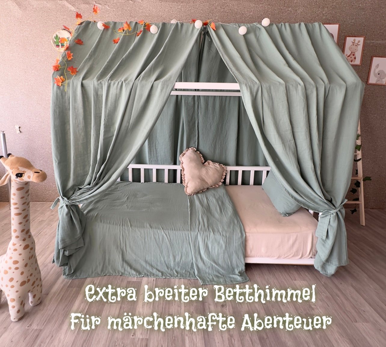 Muslin house bed - canopy khaki