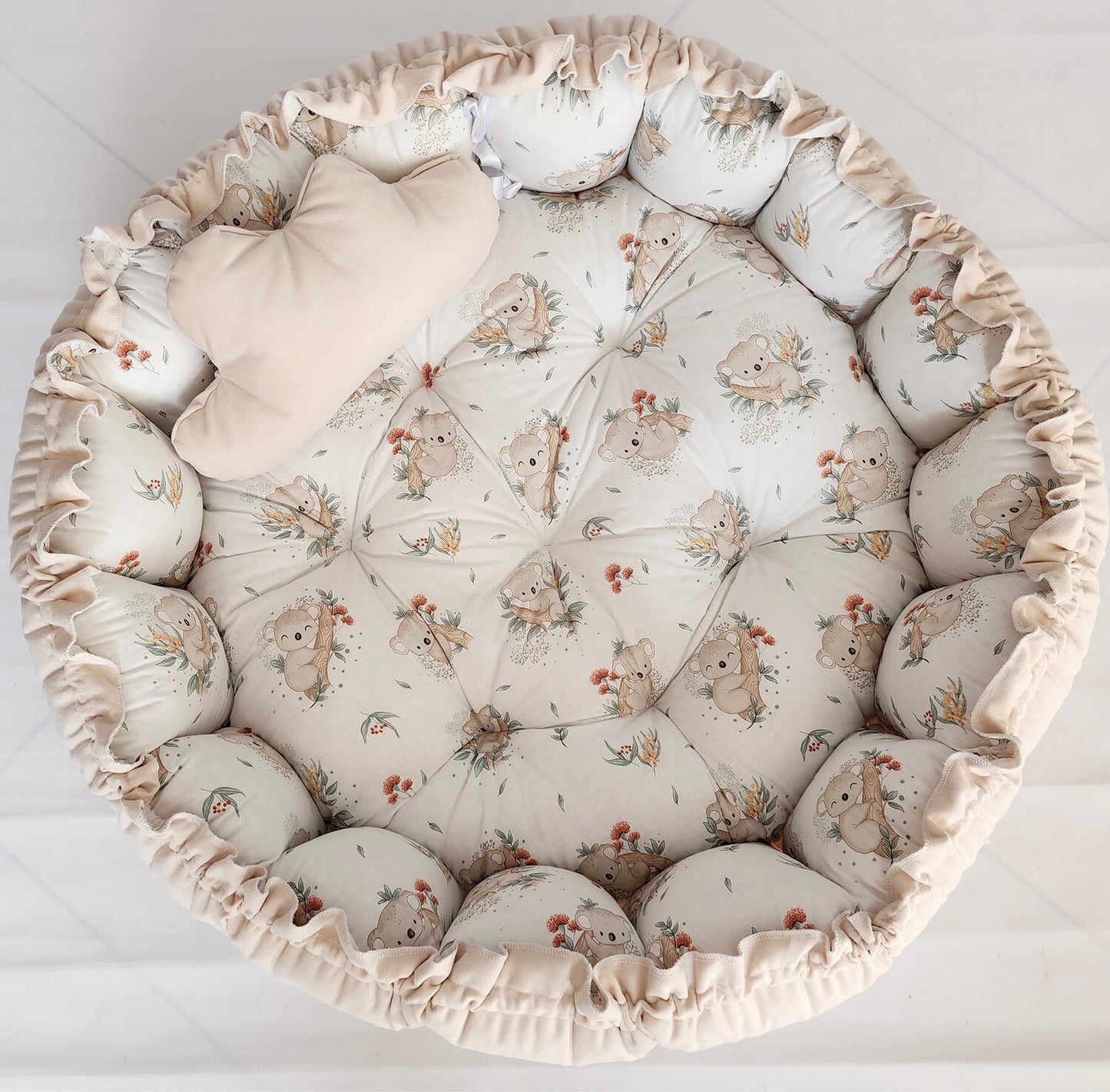 Velvet 2in1 play mat / baby nest cream koala