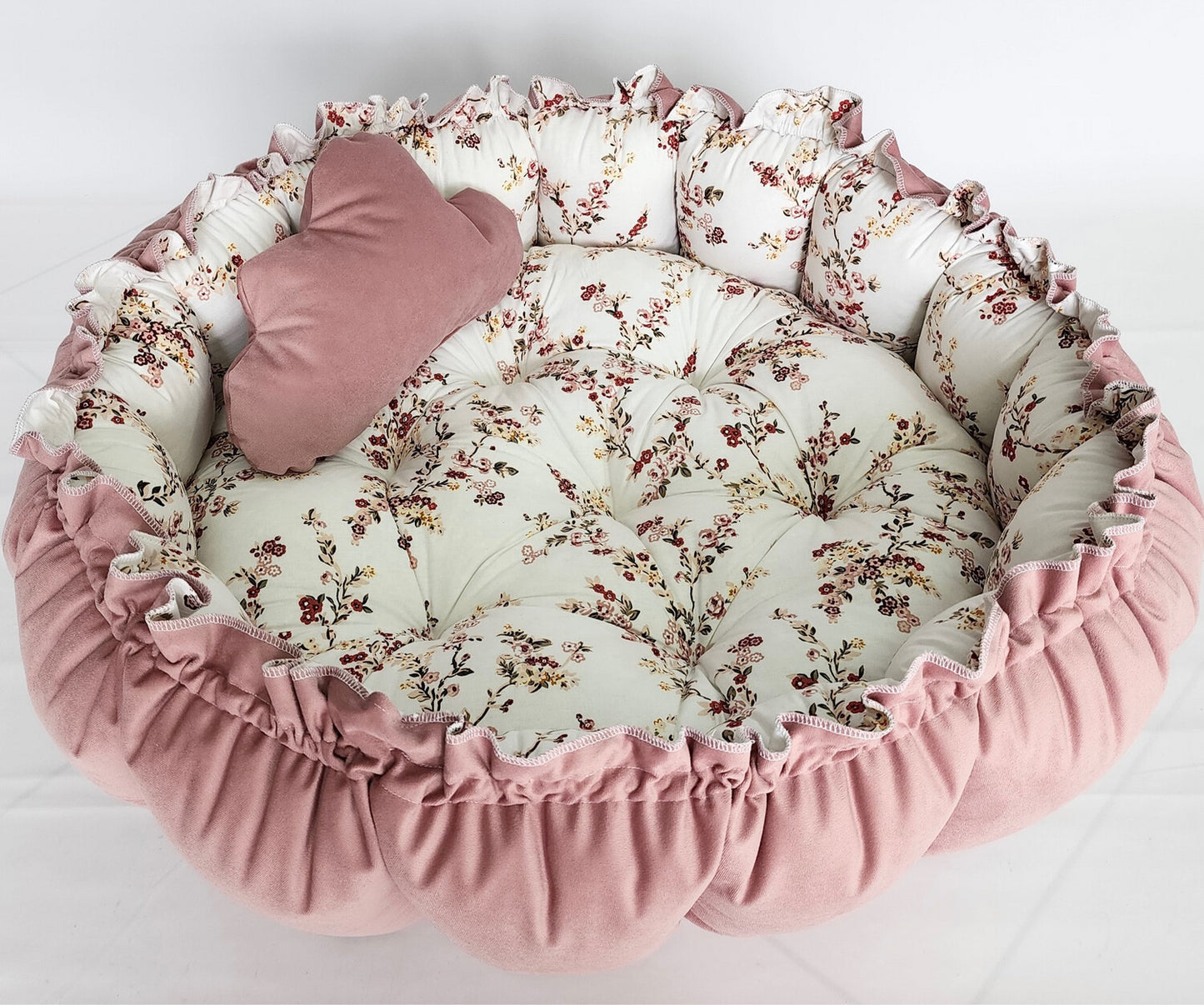 Velvet 2in1 Play Mat / Baby Nest Old Pink