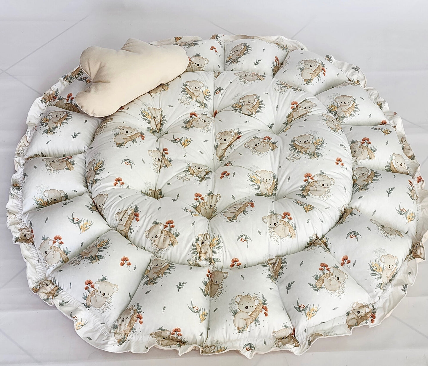 Velvet 2in1 play mat / baby nest cream koala