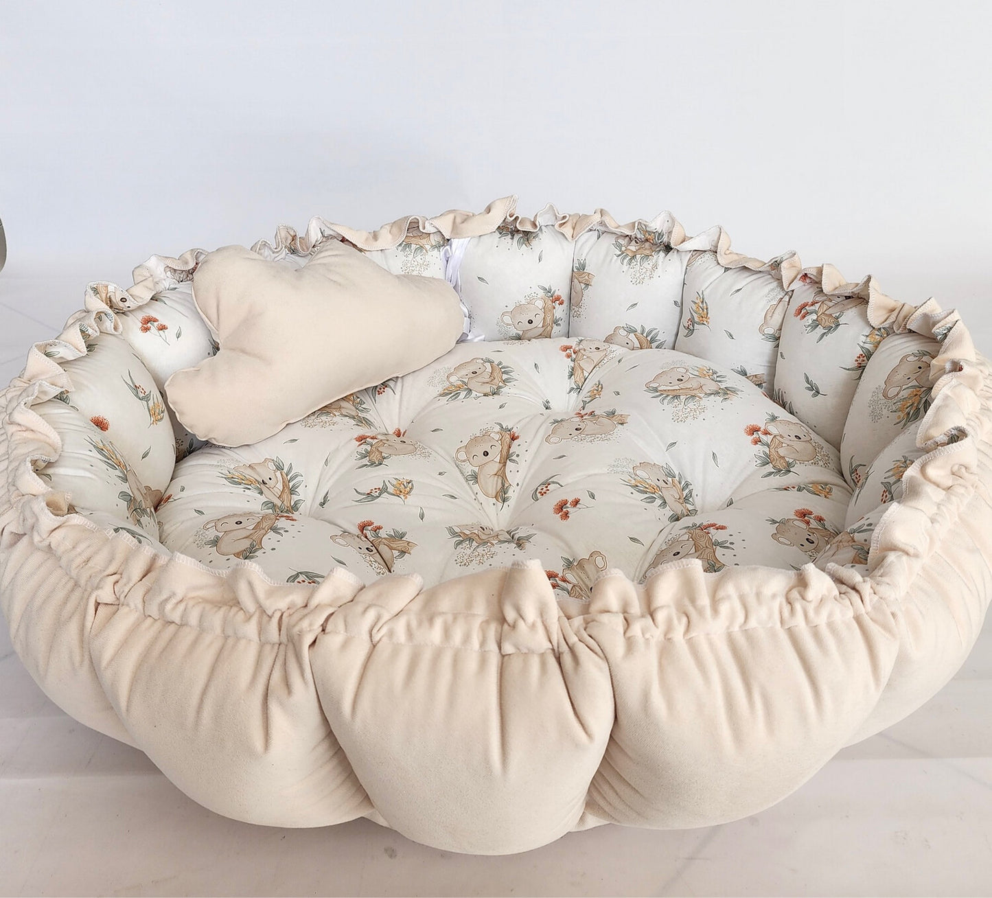 Velvet 2in1 play mat / baby nest cream koala