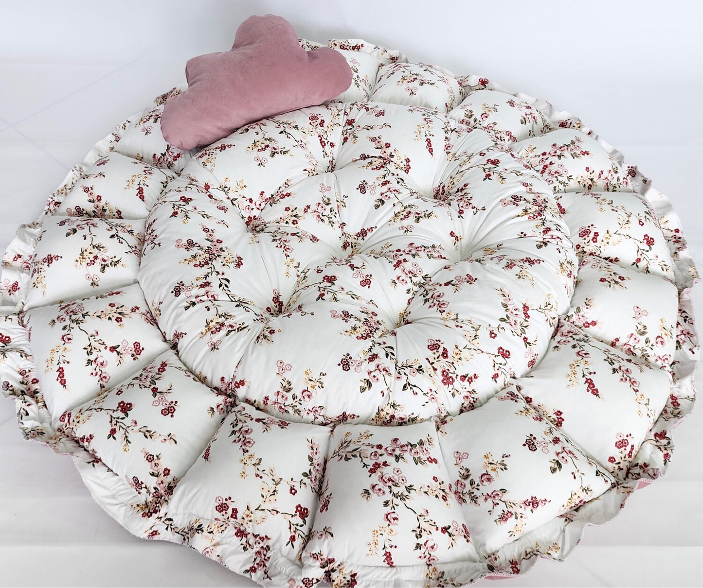 Velvet 2in1 Play Mat / Baby Nest Old Pink