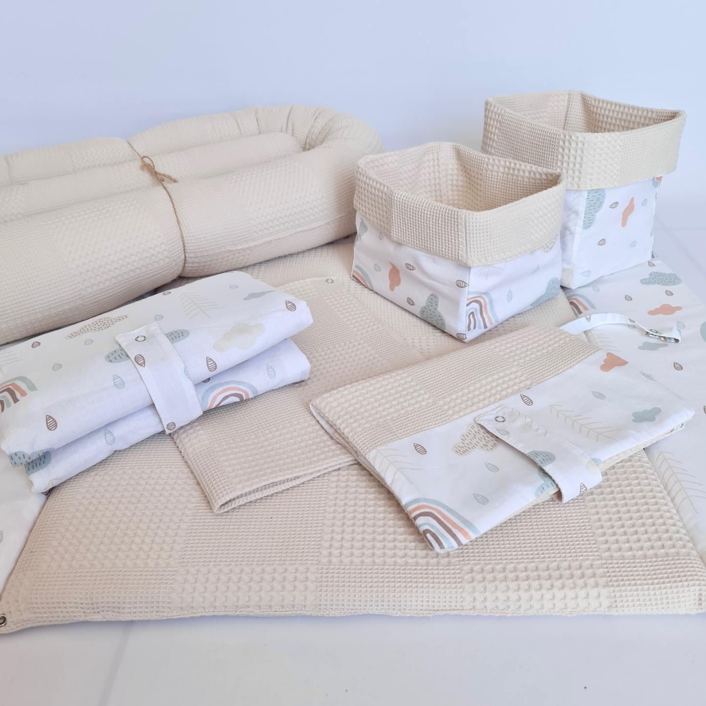 changing mat light beige rainbow