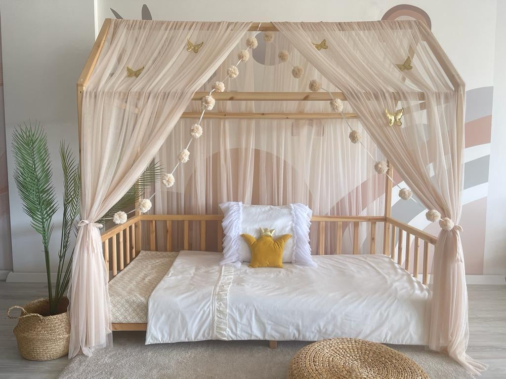 house bed - canopy beige