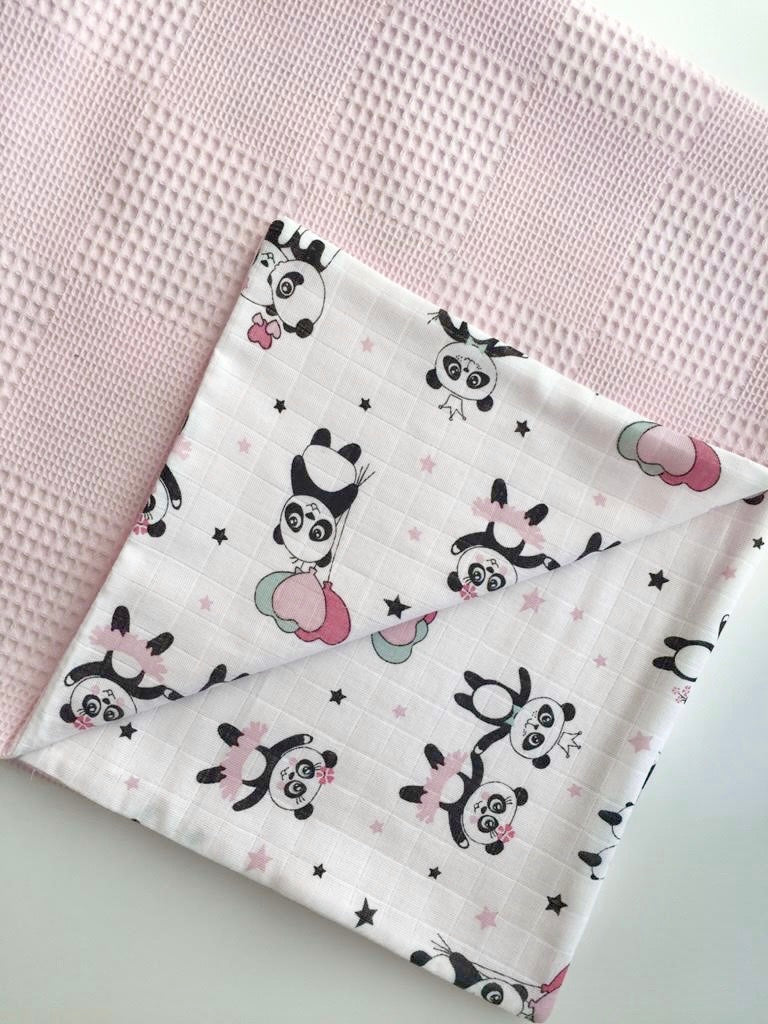 Muslin Baby Blanket Pink Panda