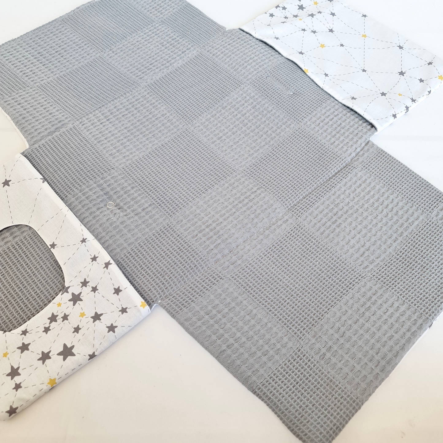 Diaper Bag with Changing Area Gray Stars Milky Way