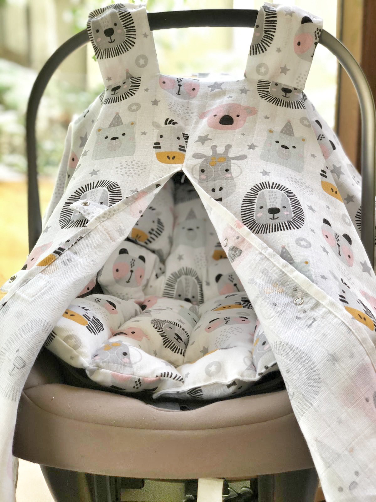 baby car seat set with animals