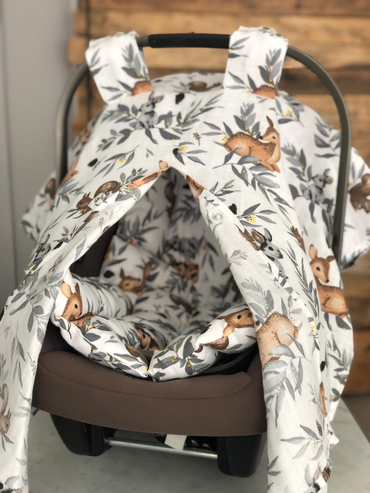 Baby Car Seat Set Brown Deer