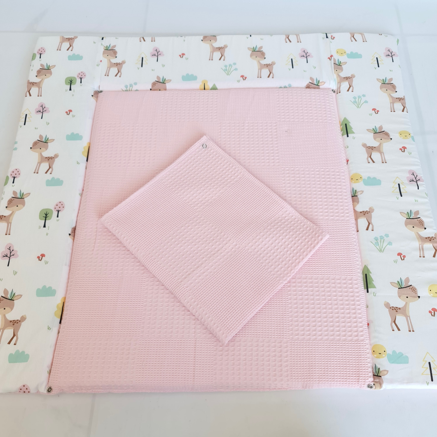 changing mat pink deer