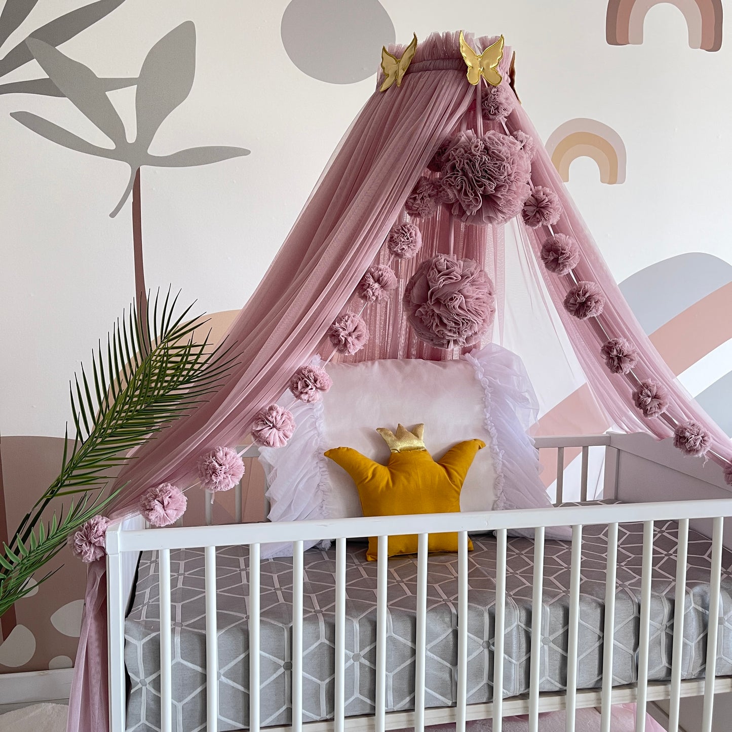 bed canopy old pink