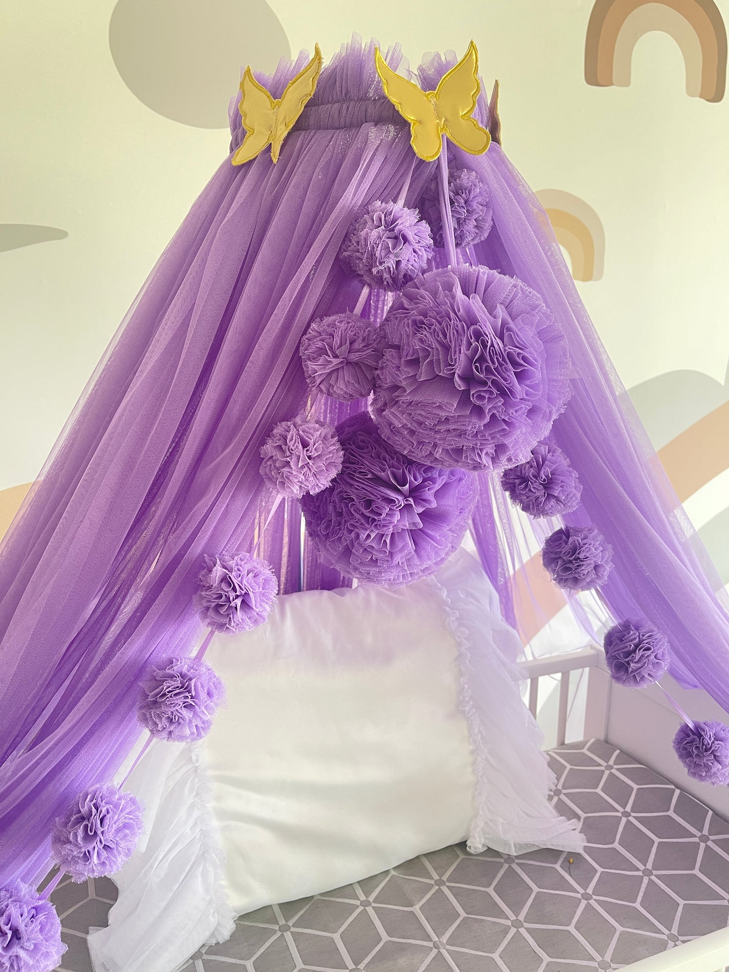 purple bed canopy