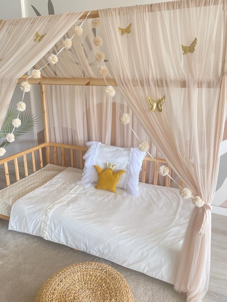 house bed - canopy beige