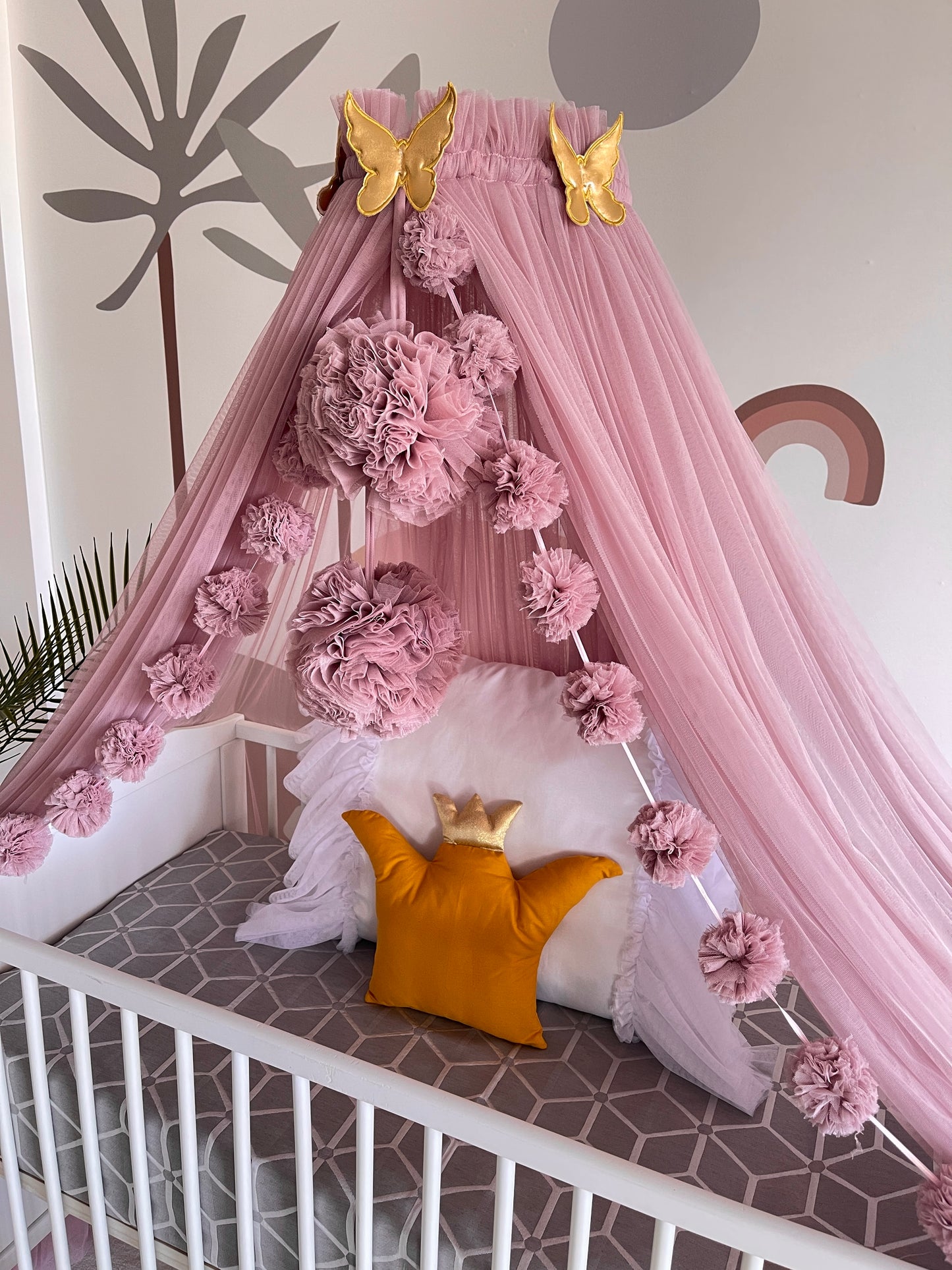 bed canopy old pink