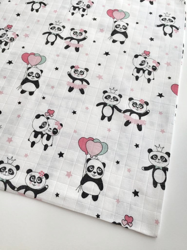XL Muslin Cloth Pink Panda