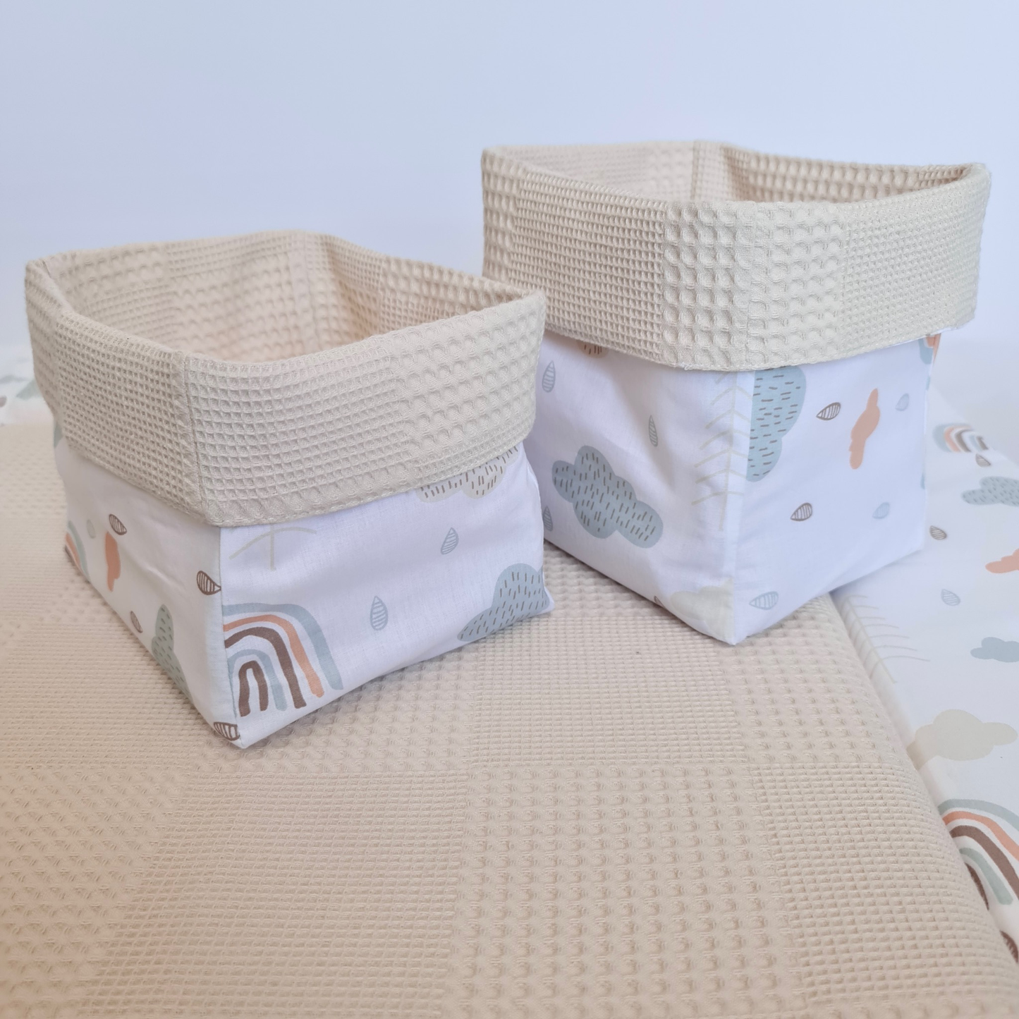 Utensil basket light beige rainbow