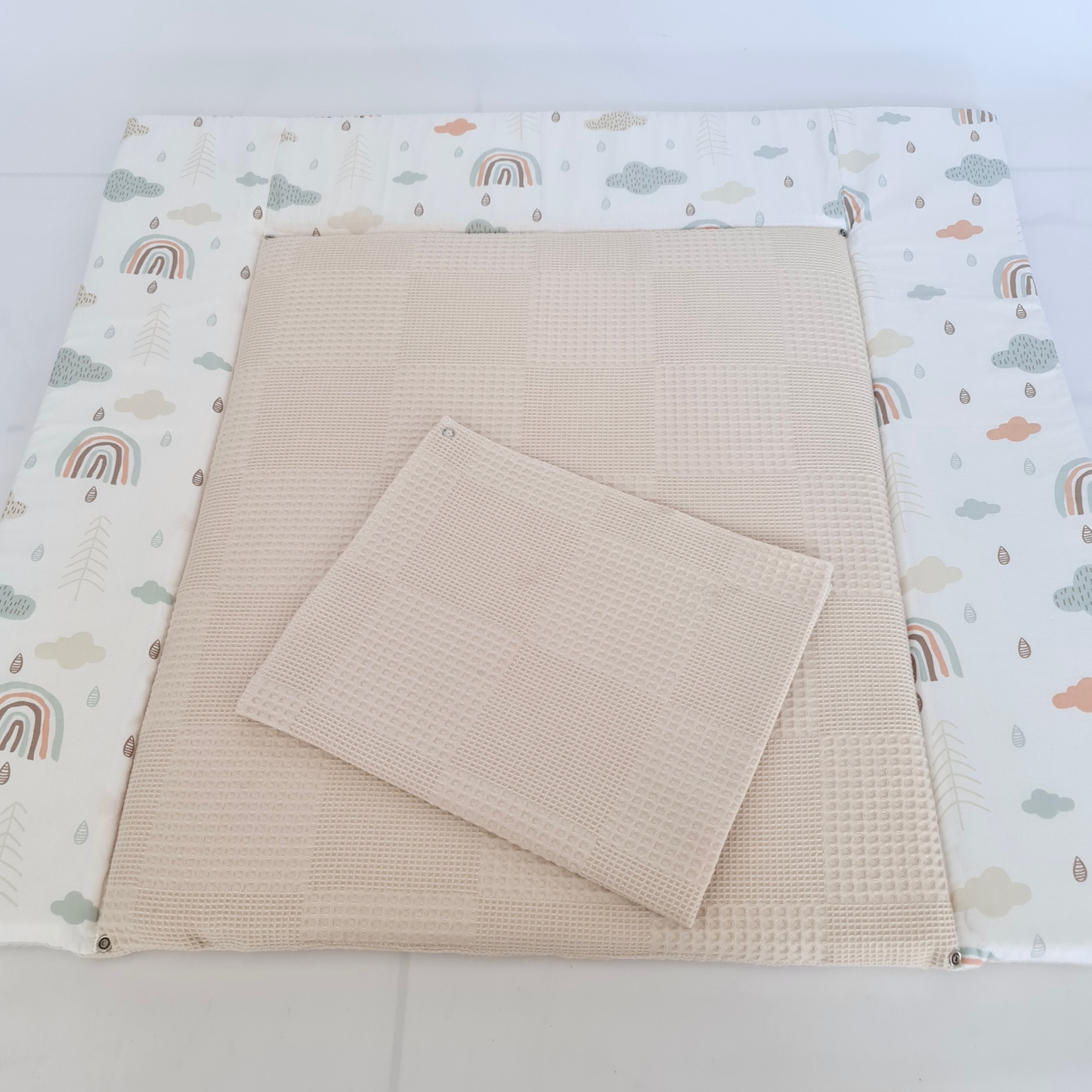 changing mat light beige rainbow
