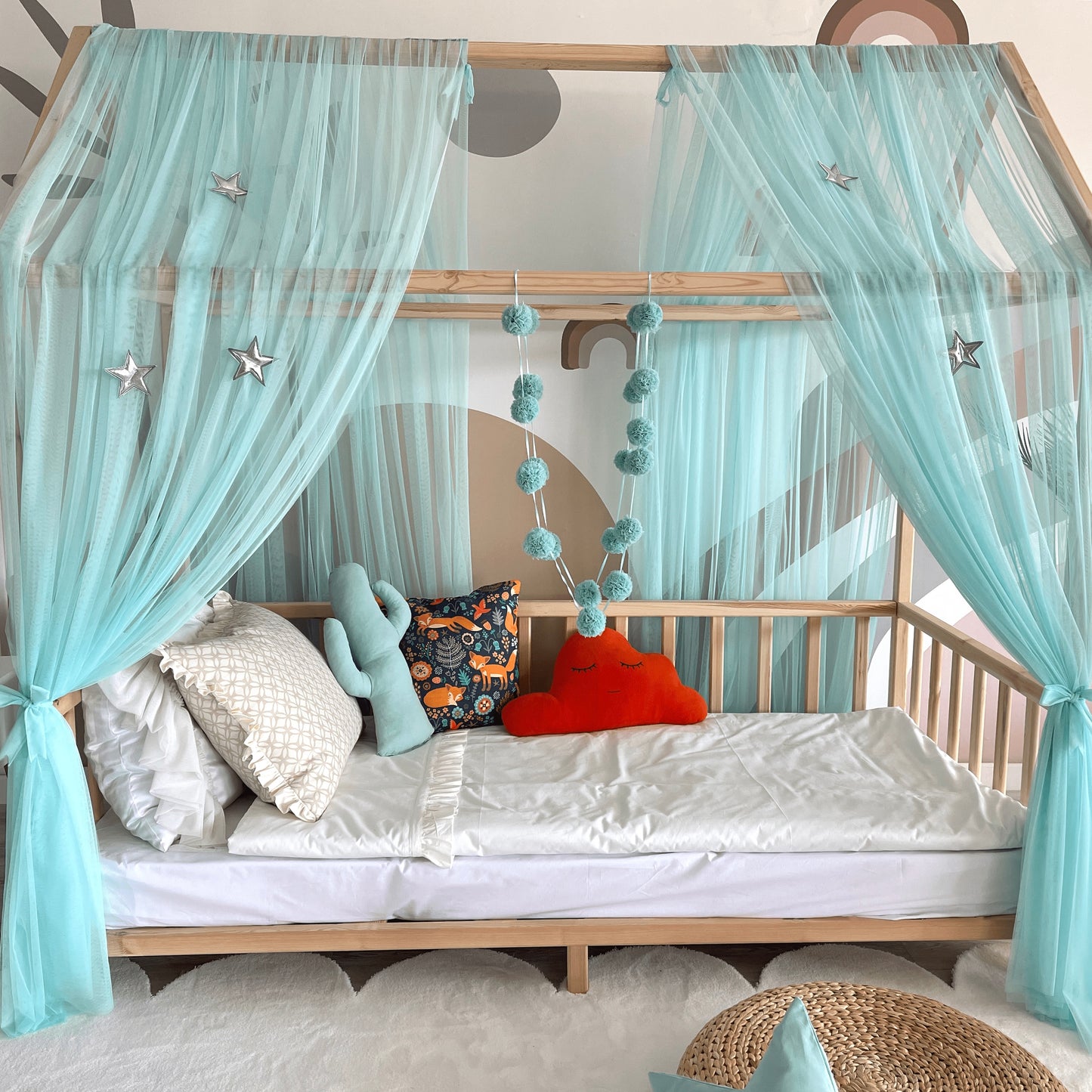 house bed - canopy mint green