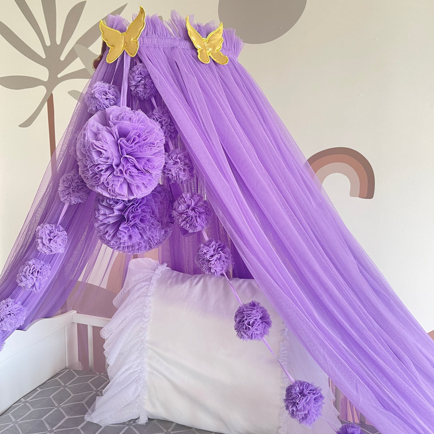 purple bed canopy