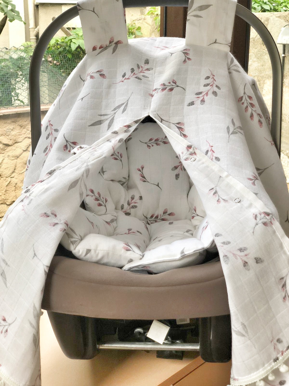 Baby Car Seat Set Old Pink Pussy Willow