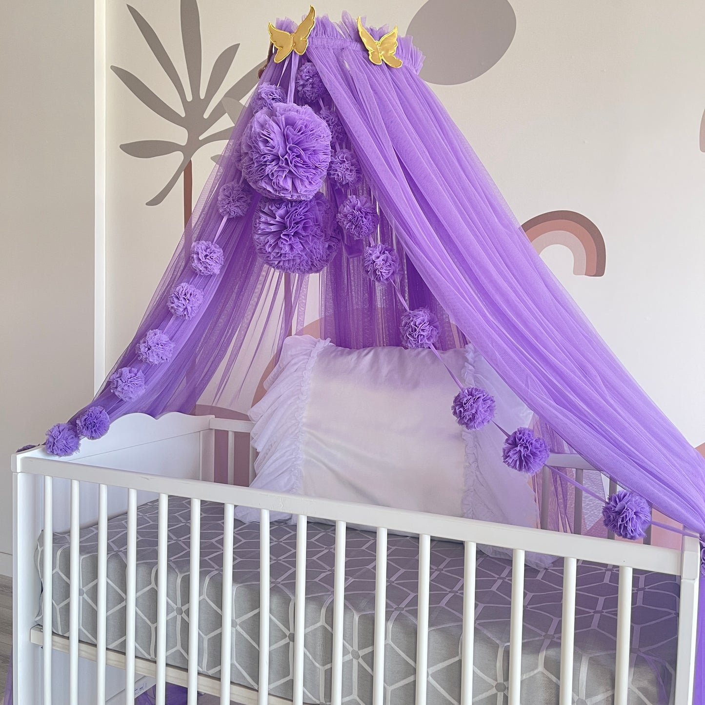 purple bed canopy