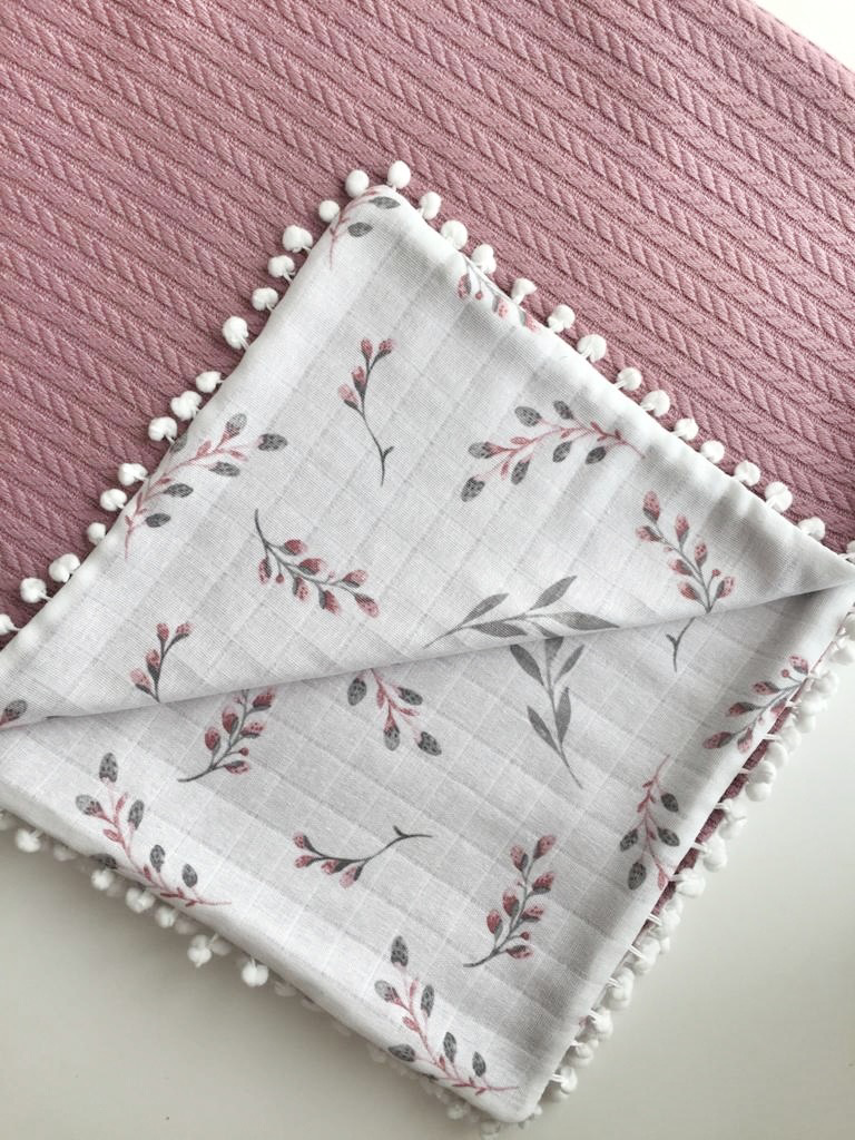 Muslin Baby Blanket Old Pink Pussy Willow