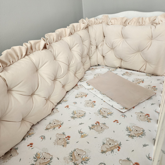 Samt Bettumrandung creme, Koala Bettwäsche