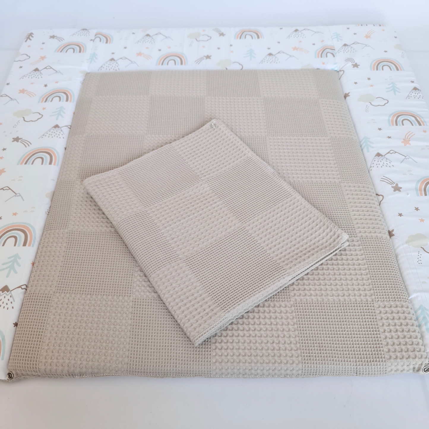 changing mat taupe rainbow