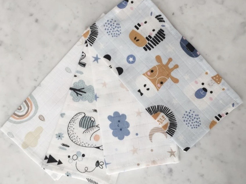 Muslin Burp Cloths 4 Pieces