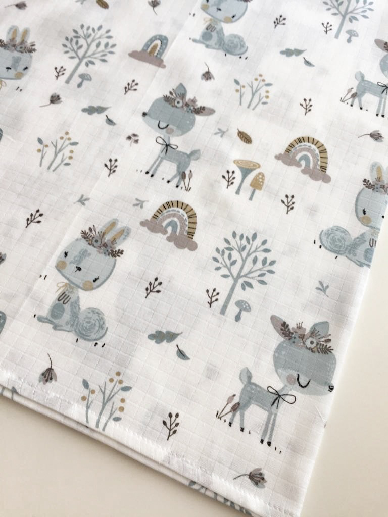 XL muslin cloth blue deer