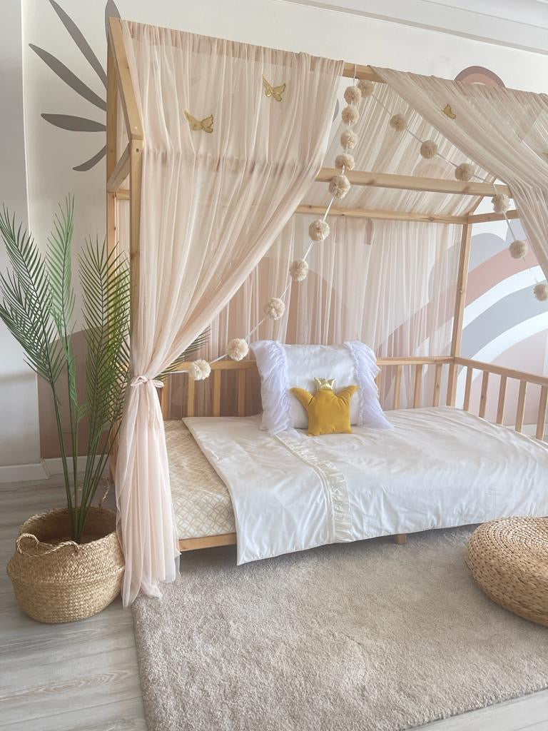 house bed - canopy beige