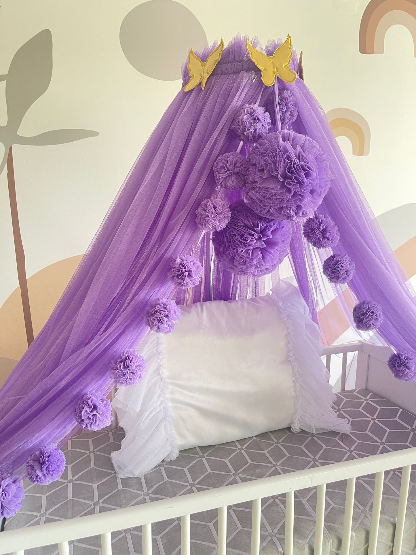 purple bed canopy