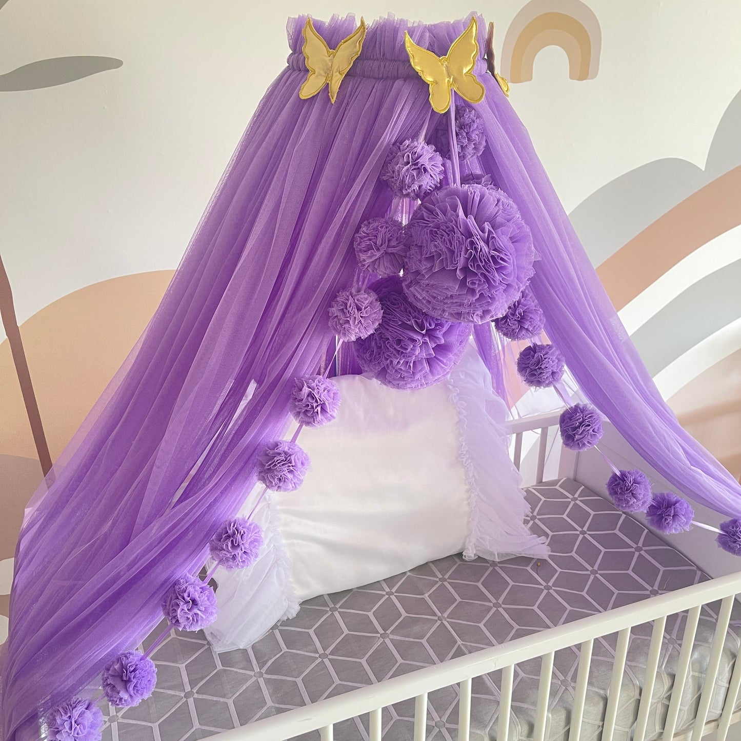 purple bed canopy