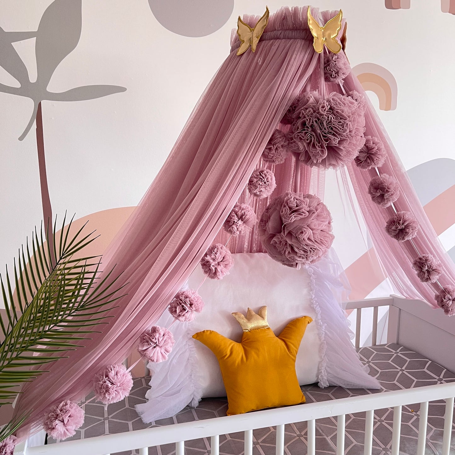bed canopy old pink