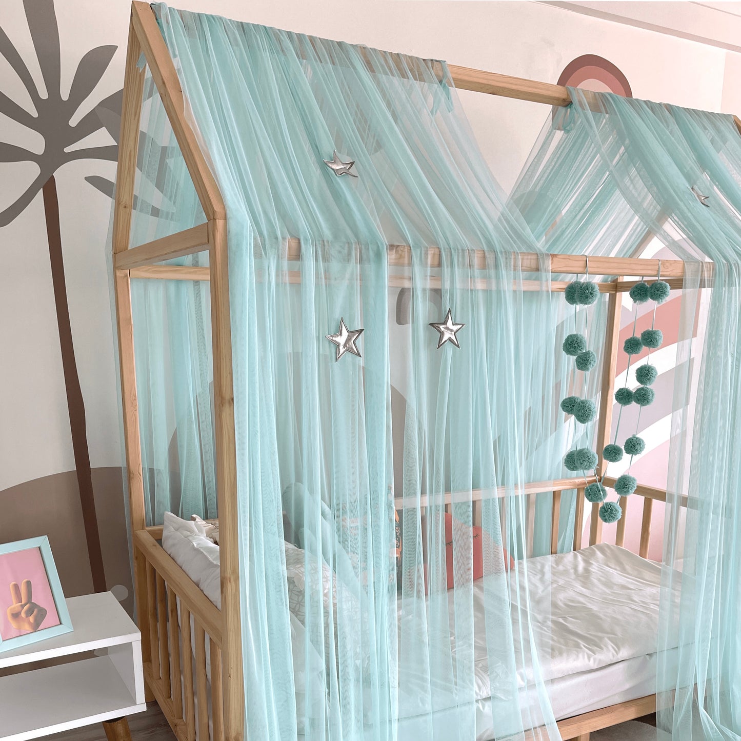 house bed - canopy mint green