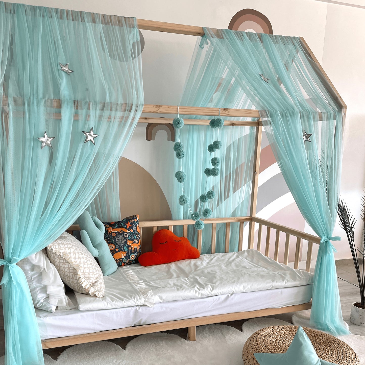 house bed - canopy mint green
