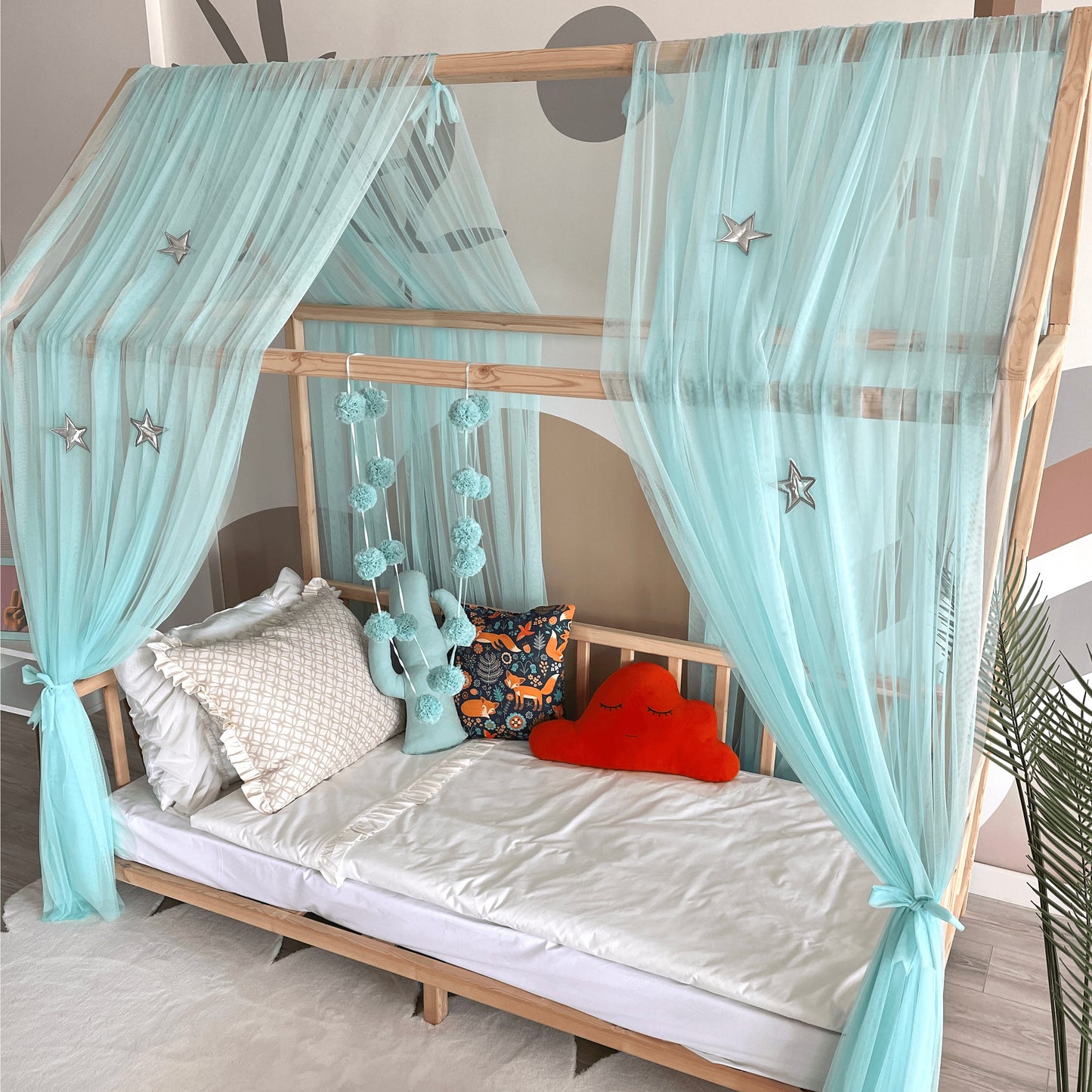 house bed - canopy mint green